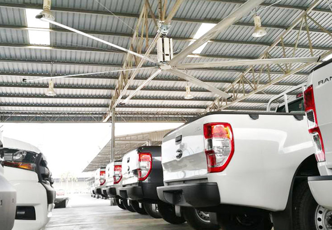 广州某品牌汽车大吊扇安装案例